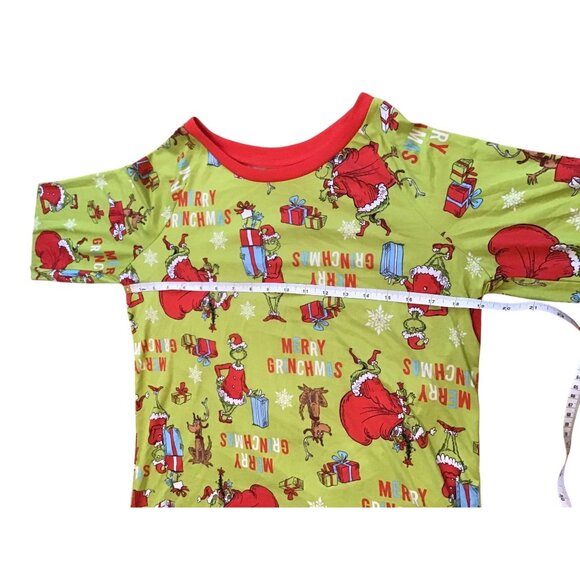 Dr. Seuss Merry Grinchmas Pajamas Set Long Sleeve Top & Pants Kids Size S Green - Picture 5 of 6